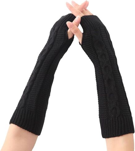 Women Winter Arm Warmers Long Fingerless Mittens Gloves Wrist Warmers in Saudi Arabia