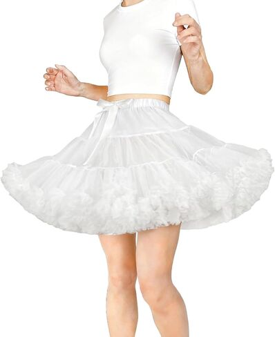 Women's Short Petticoat Skirt Underskirt Adult Elastic Waist Layered Tulle Tutu Puffy Dance Dress Party Costume Pettiskirts in Saudi Arabia