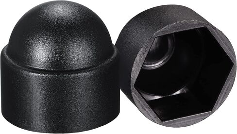 أغطية غطاء حماية من البلاستيك على شكل قبة من uxcell، غطاء صواميل M4 أسود 100 قطعة in Kuwait