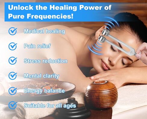 ضبط الشوك لمجموعة الشفاء، 128 هرتز، 136 هرتز، 256 هرتز، 384 هرتز ومنشط لشفاء شقرا مجموعة العلاج بالصوت، سبائك الألومنيوم منشط شوكة الضبط الحسية للشفاء، علاج غير مغناطيسي in Kuwait