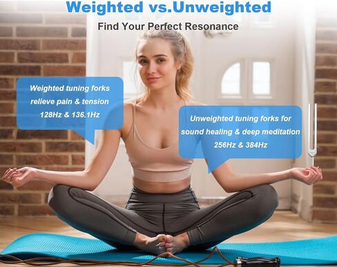 ضبط الشوك لمجموعة الشفاء، 128 هرتز، 136 هرتز، 256 هرتز، 384 هرتز ومنشط لشفاء شقرا مجموعة العلاج بالصوت، سبائك الألومنيوم منشط شوكة الضبط الحسية للشفاء، علاج غير مغناطيسي in Kuwait