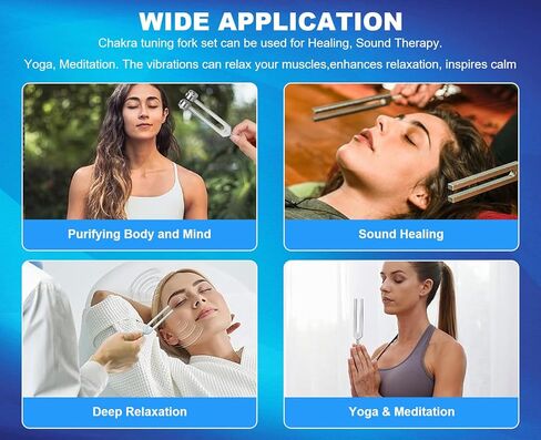 ضبط الشوك لمجموعة الشفاء، 128 هرتز، 136 هرتز، 256 هرتز، 384 هرتز ومنشط لشفاء شقرا مجموعة العلاج بالصوت، سبائك الألومنيوم منشط شوكة الضبط الحسية للشفاء، علاج غير مغناطيسي in Kuwait