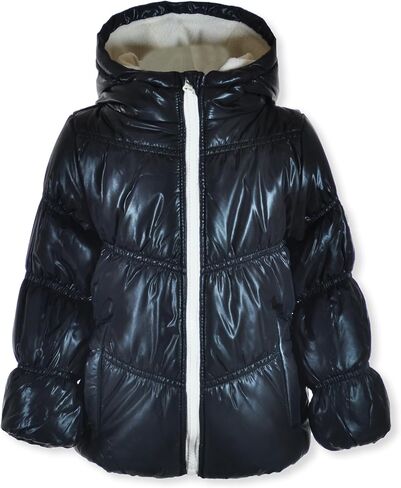 Girls' Fleece-Lined Hooded Puffer Jacket in Saudi Arabia