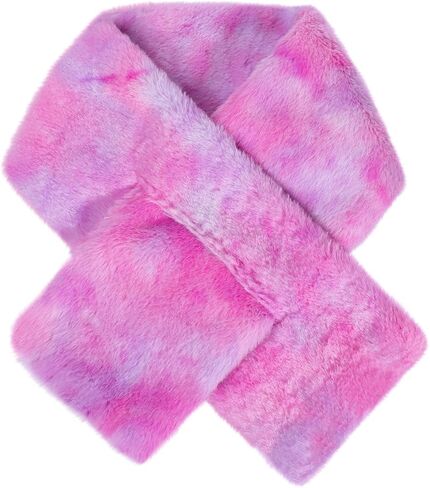 Kids Winter Rainbow Scarf Toddler Tie Dye Plush Shawl Warm Scarves Neck Warmer for Girls Boys in Saudi Arabia