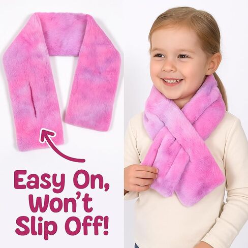 Kids Winter Rainbow Scarf Toddler Tie Dye Plush Shawl Warm Scarves Neck Warmer for Girls Boys in Saudi Arabia