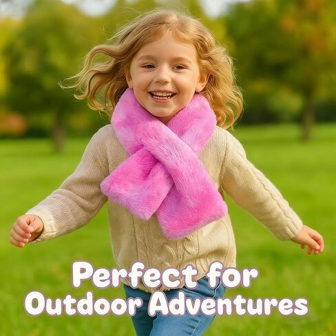 Kids Winter Rainbow Scarf Toddler Tie Dye Plush Shawl Warm Scarves Neck Warmer for Girls Boys in Saudi Arabia