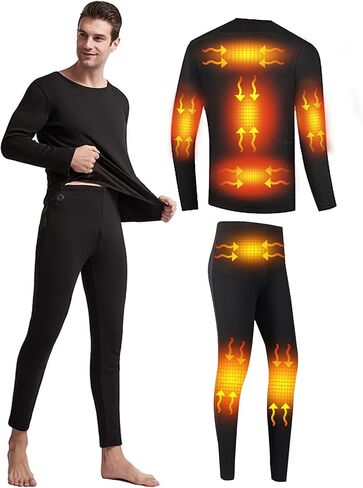Mens Electric Heated Thermal Underwear Set Men's Winter Outdoor Sports Underwear, No Battery in Saudi Arabia