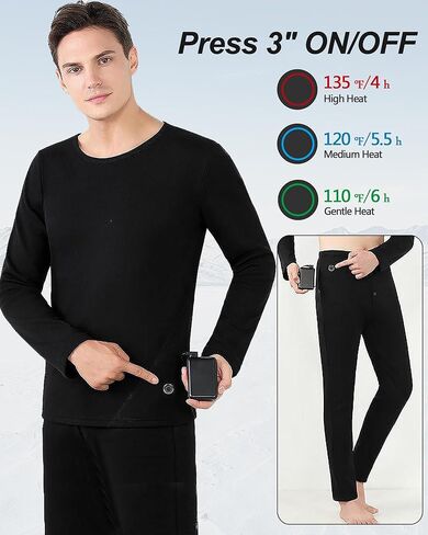 Mens Electric Heated Thermal Underwear Set Men's Winter Outdoor Sports Underwear, No Battery in Saudi Arabia