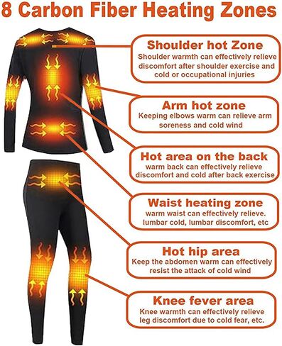 Mens Electric Heated Thermal Underwear Set Men's Winter Outdoor Sports Underwear, No Battery in Saudi Arabia
