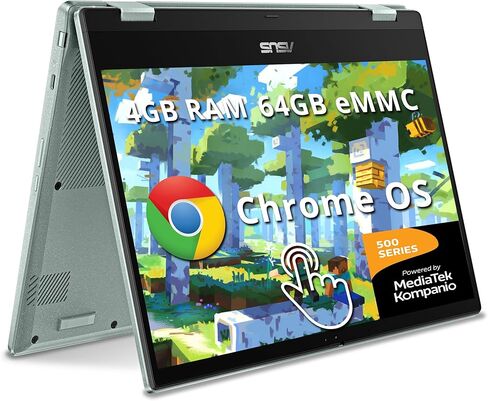 ASUS Flip CM14 Slim 2-in-1 Chromebook in Gray Green 8-core up to 2.05GHz 14in FHD Touchscreen 4GB DDR4 64GB Emmc WiFi Chrome OS (CM1402 – Renewed) in Saudi Arabia