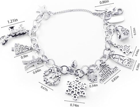 S925 JA Christmas Charm Bracelet, made of pure silver, with holiday enamel charm in Saudi Arabia