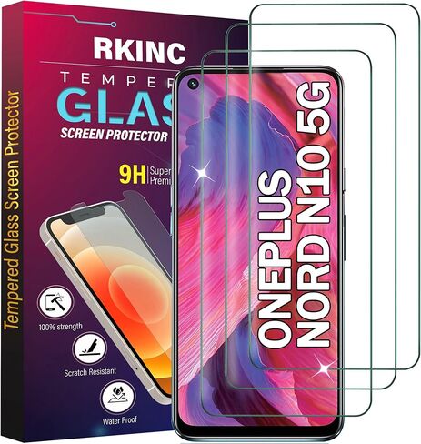 RKINC Screen Protector [3-Pack] for OnePlus 9 / OnePlus 9 5G, Tempered Glass Film Screen Protector, 0.33mm [LifetimeWarranty][Bubble-Free][Anti-Scratch][Anti-Shatter] in Kuwait