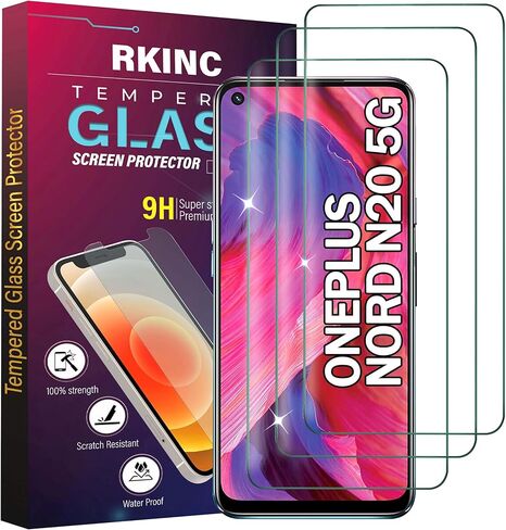 RKINC Screen Protector [3-Pack] for OnePlus 9 / OnePlus 9 5G, Tempered Glass Film Screen Protector, 0.33mm [LifetimeWarranty][Bubble-Free][Anti-Scratch][Anti-Shatter] in Saudi Arabia