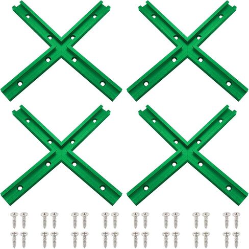 8PCS T-Track Intersection for Woodworking with Screws,Double-Cut Jig Profile Universal T-Tracks Red in Kuwait