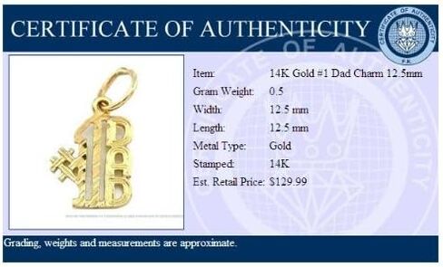 FindingKing #1 Dad Charm 14k Gold 12.5mm in Saudi Arabia