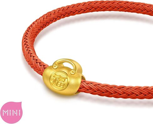 CHOW SANG SANG 999 Gold Charme 'Fu' Safety Lock Charm Bracelet for Women & Men 17cm 96292C in Saudi Arabia