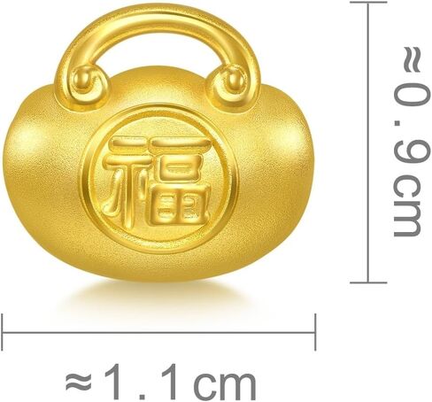 CHOW SANG SANG 999 Gold Charme 'Fu' Safety Lock Charm Bracelet for Women & Men 17cm 96292C in Saudi Arabia