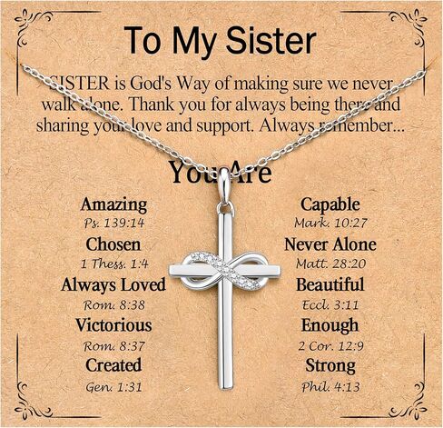 Christian Gifts for Her, Infinity CZ Cross Necklaces for Women Girls, Confirmation Baptism Birthday Christmas Religious Gift Ideas for Daughter Granddaughter Niece Goddaughter Friend Sister in Saudi Arabia