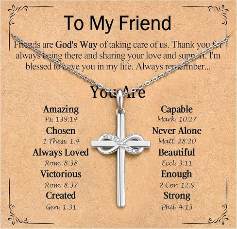 Christian Gifts for Her, Infinity CZ Cross Necklaces for Women Girls, Confirmation Baptism Birthday Christmas Religious Gift Ideas for Daughter Granddaughter Niece Goddaughter Friend Sister in Saudi Arabia