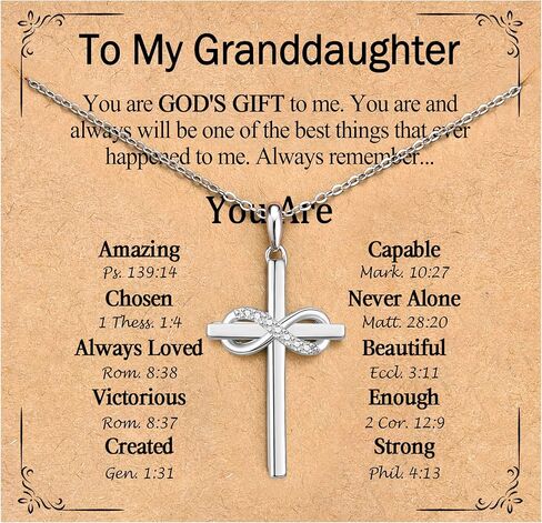 Christian Gifts for Her, Infinity CZ Cross Necklaces for Women Girls, Confirmation Baptism Birthday Christmas Religious Gift Ideas for Daughter Granddaughter Niece Goddaughter Friend Sister in Saudi Arabia