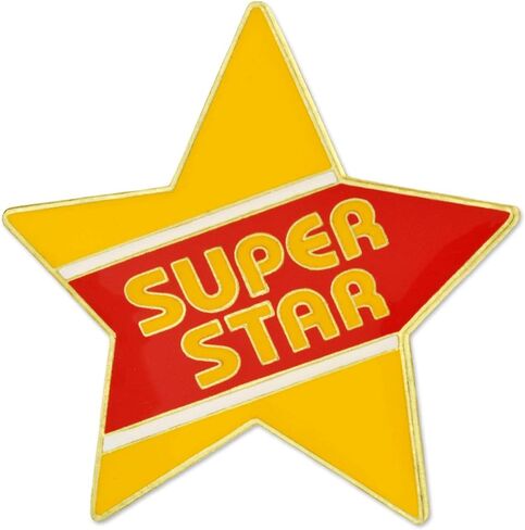 PinMart Super Star Yellow and Red Enamel Lapel Pin in Saudi Arabia