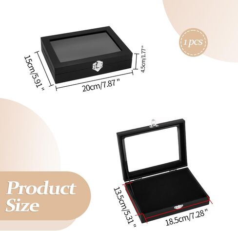 7.8 x 5.9 Inches Small Pin Display Case, Dustproof Pin Collection Showcase Storage Organizer Box, for Military Medal Jewelry Brooch Collection (Not Include Accessories) in Saudi Arabia