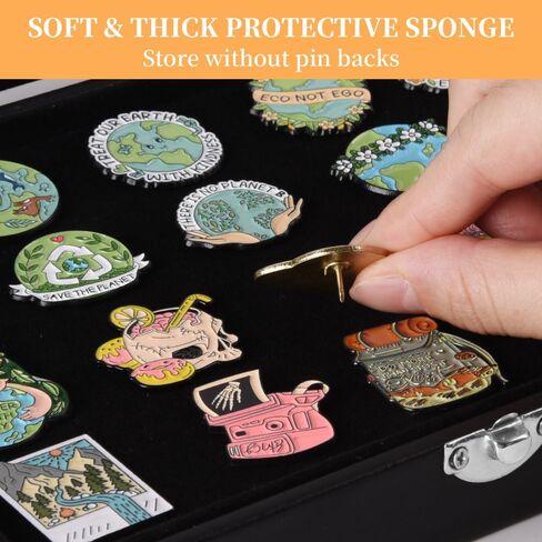 7.8 x 5.9 Inches Small Pin Display Case, Dustproof Pin Collection Showcase Storage Organizer Box, for Military Medal Jewelry Brooch Collection (Not Include Accessories) in Saudi Arabia
