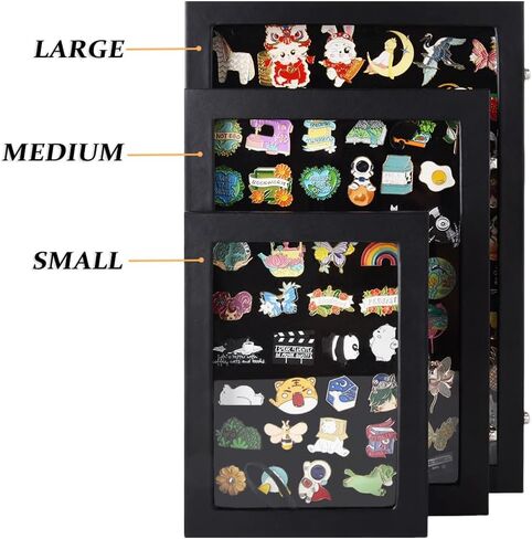 7.8 x 5.9 Inches Small Pin Display Case, Dustproof Pin Collection Showcase Storage Organizer Box, for Military Medal Jewelry Brooch Collection (Not Include Accessories) in Saudi Arabia