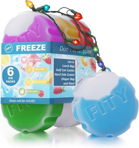 FITY Freeze The 6 Pack - A Space Saving Freezable Ice Pack use w/Lunch Boxes, Diaper Bags, Sore Muscles, 16oz can Cooler tumblers, Beach Bags, Coolers, and More. in Saudi Arabia