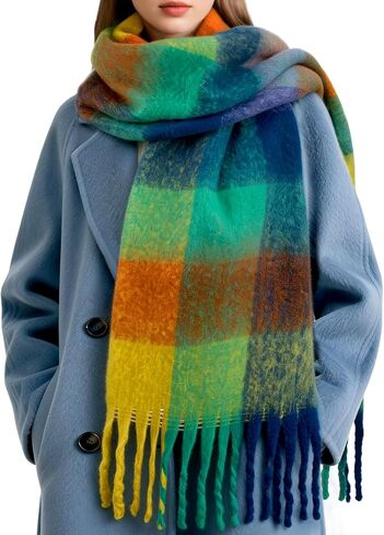 وشاح دافئ للنساء في الشتاء والطقس البارد وشاح كبير الحجم وبطانية طويلة وأوشحة منقوشة in Kuwait