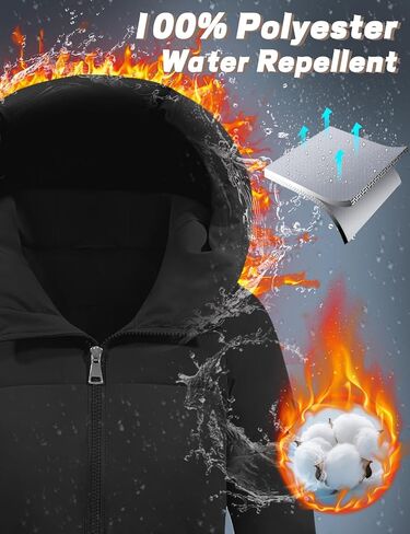 HEEKPEK Women Long Winter Coat Thickened Quilted Puffer Coats Hooded Full Length Padded Trendy Warm Outerwear with Hem Slit in Saudi Arabia