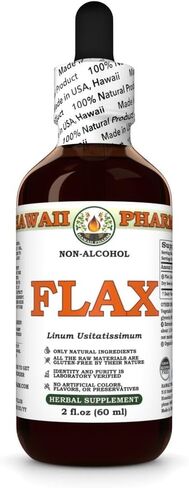 Flax (Linum Usitatissimum) Dry Seed Glycerite, Made in Hawaii, Organic Raw Materials, All Natural, Vegan, Lab Tested Alcohol-Free Liquid Extract - 2 fl.oz in Saudi Arabia