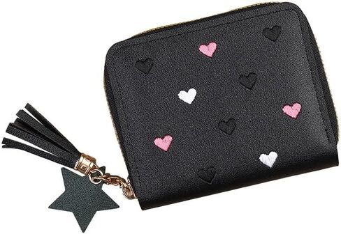 Small Wallet for Women Girl Fashion Cute Zipper Bag Short Card Cash Wallets Simple Credit Card Slim Wallet Gift (Light Pink+Dark Pink) in Saudi Arabia