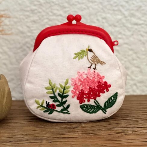 Embroidered Coin Purse for Women - Small Handcrafted Floral Design Change Pouch - Mini Wallet for Coins, Cards, and Essentials - Summer in Saudi Arabia