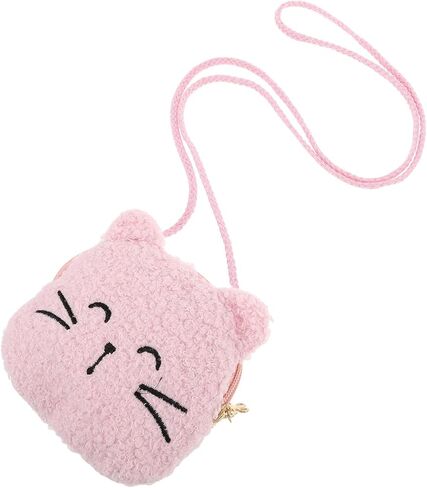 Plush Crossbody Bag for Cute Animal Shoulder Purse Small Kawaii Cat Coin Wallet Lightweight Soft Handbag for Daily Use in Saudi Arabia
