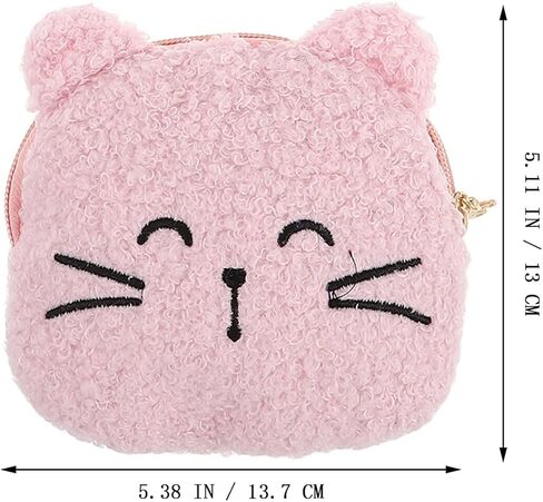 Plush Crossbody Bag for Cute Animal Shoulder Purse Small Kawaii Cat Coin Wallet Lightweight Soft Handbag for Daily Use in Saudi Arabia