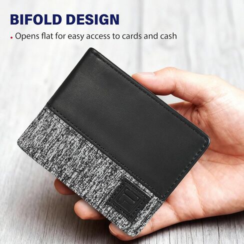 Fila Men’s PU Leather Minimalist Bifold Wallet, Front Pocket ID Window in Saudi Arabia
