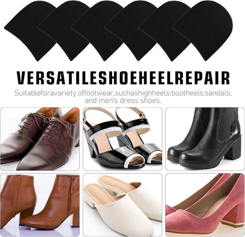 6pcs Shoe Repair Rubber Heels, Rubber Boot Heel Replacement Square Sole Repair Tips Stickers Anti Heel Caps High Heel Tread Pad Non Slip Heel Protectors(9.6x8.7x0.4cm) in Saudi Arabia