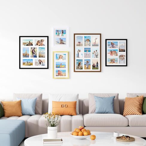 إطارات صور ديكور جداري مقاس 8 × 14 من ديكور يو هوم، عرض 3 قطع صور 4 × 6 مع حصيرة أو قطعة واحدة مقاس 8 × 14 غير لامعة، 3 إطارات صور مجمعة 4 × 6 للتركيب على الحائط، أسود in Kuwait