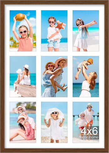 إطارات صور ديكور جداري مقاس 8 × 14 من ديكور يو هوم، عرض 3 قطع صور 4 × 6 مع حصيرة أو قطعة واحدة مقاس 8 × 14 غير لامعة، 3 إطارات صور مجمعة 4 × 6 للتركيب على الحائط، أسود in Kuwait