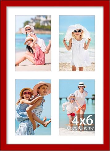 إطارات صور ديكور جداري مقاس 8 × 14 من ديكور يو هوم، عرض 3 قطع صور 4 × 6 مع حصيرة أو قطعة واحدة مقاس 8 × 14 غير لامعة، 3 إطارات صور مجمعة 4 × 6 للتركيب على الحائط، أسود in Kuwait