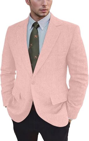 Vintage Mens Tweed Blazer Retro Wool Blend Suit Jackets Herringbone Two Button Sport Coat Prom Business Casual Wedding in Saudi Arabia