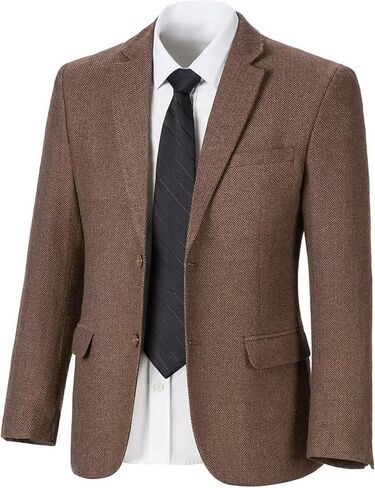 Vintage Mens Tweed Blazer Retro Wool Blend Suit Jackets Herringbone Two Button Sport Coat Prom Business Casual Wedding in Saudi Arabia