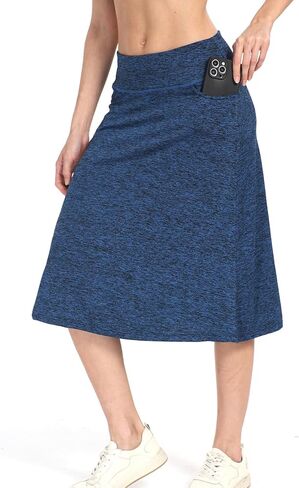 Women 28" Midi Long Skorts,Knee Length Skorts Athletic Skirts with Arc-Saped Pocket in Saudi Arabia