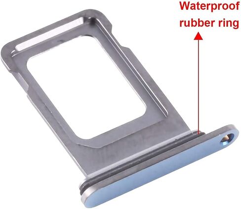 Dual SIM Card Tray Holder Slot Replacement Compatible with iPhone 12 Pro 6.1 Inch / 12 Pro Max 6.7 Inch with Eject Pin and Rubber Waterproof Gasket Ring (Blue) in Saudi Arabia