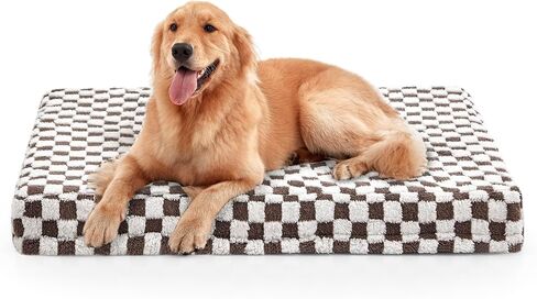 JOEJOY Dog Bed for Large Dogs, XLarge Orthopedic Dog Bed with Removable Washable Cover, Cute Modern Plush & Memory Egg Crate Foam Dog Bed, 42 x 28 inch, Grey in Kuwait