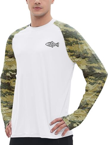 Riverruns Men's Hunting Camo Shirt for Men, Lightweight Camouflage Long Sleeve Shirt for Fishing Hiking Camping in Saudi Arabia
