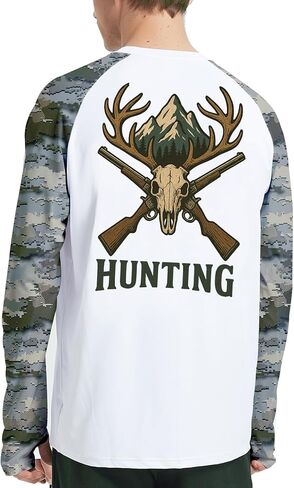 Riverruns Men's Hunting Camo Shirt for Men, Lightweight Camouflage Long Sleeve Shirt for Fishing Hiking Camping in Saudi Arabia