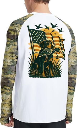 Riverruns Men's Hunting Camo Shirt for Men, Lightweight Camouflage Long Sleeve Shirt for Fishing Hiking Camping in Saudi Arabia