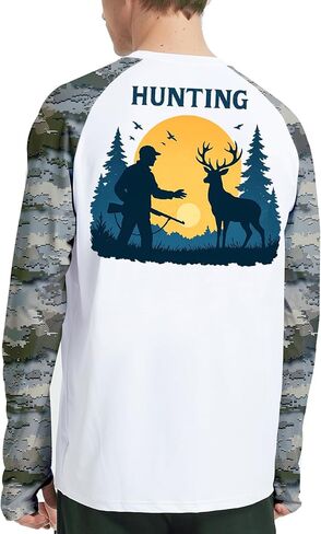 Riverruns Men's Hunting Camo Shirt for Men, Lightweight Camouflage Long Sleeve Shirt for Fishing Hiking Camping in Saudi Arabia
